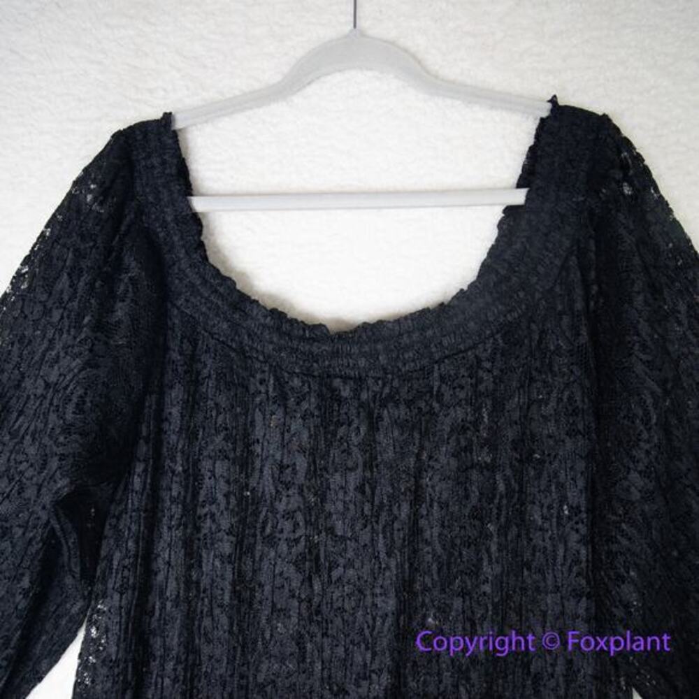 New! Free People One Party Carina Meadow Black Lace Mini Dress With Bandeau,  XL - Picture 11 of 16